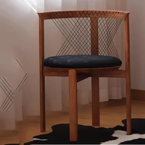 Ghế ăn Gỗ Phong cách châu Âu Ghế Ăn Bọc Sân Thượng Thời Trang Vintage Ghế Ăn Trang Điểm Sillas De Comedor Nội Thất