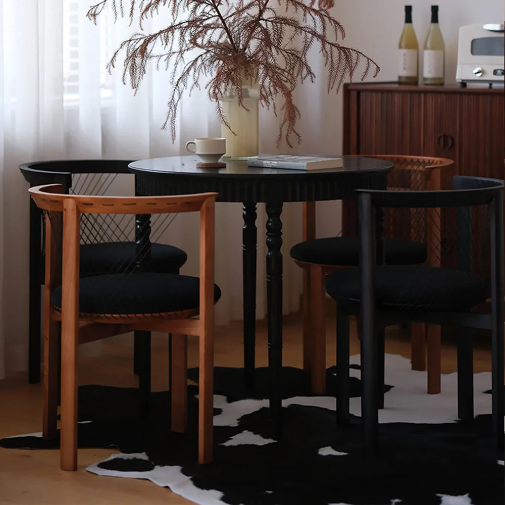 Ghế ăn Gỗ Phong cách châu Âu Ghế Ăn Bọc Sân Thượng Thời Trang Vintage Ghế Ăn Trang Điểm Sillas De Comedor Nội Thất - Hình 4 Ghế ăn Gỗ Phong cách châu Âu Ghế Ăn Bọc Sân Thượng Thời Trang Vintage Ghế Ăn Trang Điểm Sillas De Comedor Nội Thất - Hình 4