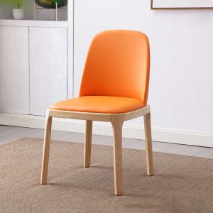 Ghế Ăn Gỗ Tự Nhiên Đệm Da Cao Cấp Kiểu Bắc Âu Cho Nhà Hàng - Hình 5