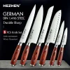 Ghế ăn HEZHEN 1-6PC Bộ Dao Khắc Đầu Bếp Bánh Mì Santoku Tiện Ích Paring Pakka Tay Cầm Gỗ & Đinh Tán Inox Dụng Cụ Nhà Bếp