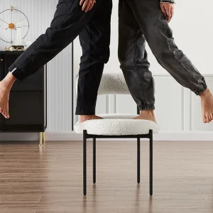 Ghế ăn Hiện Đại Đơn Giản Tủ Quần Áo Ghế Trang Điểm Chân Kim Loại Ghế Ăn Di Động Ghế gia đình Vải Ghế Ghế Không Tay - Hình 4