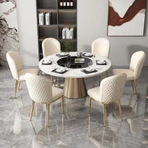 Ghế Ăn Hiện Đại Sang Trọng Kim Loại Đẹp Da Trắng Ghế Ăn Phong cách châu Âu Lười Sillas Para Sala De Estar Nội Thất Gia Đình