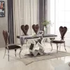 Ghế ăn hình trái tim Châu Âu Nội thất phòng ăn đơn giản Khách sạn Ghế lưng bằng thép không gỉ Ghế ăn Flannel sáng tạo