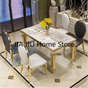 Ghế Ăn Inox Cao Cấp Phong cách châu Âu Nhà Da Tựa Lưng Đàm Phán Ghế Nội Thất Phòng Ngủ Ghế Phòng Ăn Hiện Đại - Hình 4