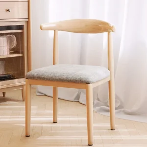 Ghế Ăn Kim Loại Phong Cách Phong cách châu Âu Lưng Gỗ Châu Âu Nhà Bếp Nhỏ Vanity Ghế Lounge Ergonomic Sandalye Nội Thất ng Nhà - Hình 2