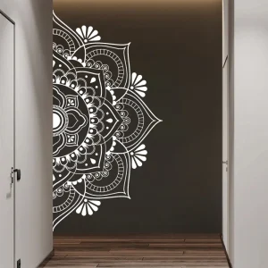 Ghế ăn Một Nửa Mandala Decal Dán Tường Vinyl Dán Đầu Giường Master Phòng Ngủ Boho Bohemian Trang Trí Tập Yoga Phòng Thu Vật Trang Trí Trang Trí MT36 - Hình 2
