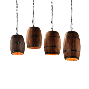 Ghế ăn Mỹ hiện đại thiên nhiên loft gỗ thùng Rượu E27 treo cổ điển mặt dây chuyền cho phòng ăn phòng khách nhà hàng cafe bar - Hình 3