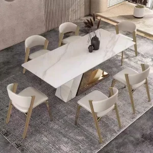Ghế ăn Nhà Thiết Kế Ghế Cao Cấp Salon Phong cách châu Âu Hiện Đại Công Thái Cưới Da Ghế Ăn Phòng Khách Ban Công Muebles Nội Thất Gia Đình - Hình 3