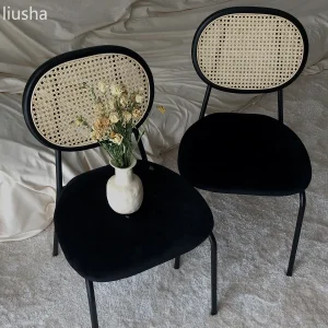 Ghế ăn Nhà Thiết Kế Ghế Ghế Ins Phong Cách Phong cách châu Âu Sắt Nghệ Thuật Nhà Cây Nho Dệt Ghế Quán Cà Phê Ghế Ăn Giải Trí Ghế Ăn