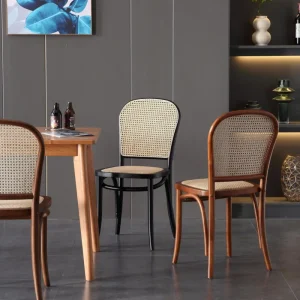 Ghế ăn Nhà Thiết Kế Ghế Mây Re Mây Dệt Lưng Ghế Khách Sạn Sang Trọng Ghế Gỗ Chắc Chắn Dành Cho Giải Trí Cafe Ghế Ăn - Hình 3