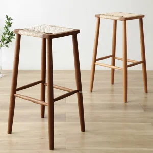 Ghế ăn Nội Thất Thanh Hiện Đại Phong cách châu Âu Gỗ Thanh Ghế Nhật Bản Re Dây Phân Nhà Bếp Ghế Cao Giải Trí Cafe Ghế Ăn - Hình 2