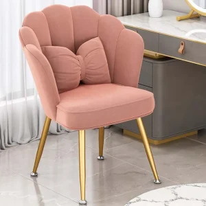 Ghế ăn Phòng ăn tối Ghế ăn màu hồng Sang trọng Thỉnh thoảng mềm mại thoải mái Ghế ăn chờ Chân vàng Ghế nội thất Salle Manger