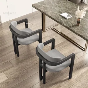 Ghế ăn Phong cách châu Âu Cao Cấp Gỗ Chắc Chắn Ghế Ăn Thiết Kế Nhà Nhà Hàng Tựa Lưng Ghế Ăn Hiện Đại Cao Cấp Giải Trí Ghế Học Một - Hình 2