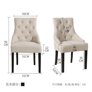 Ghế ăn Phong cách châu Âu Ghế Ăn Cho Nhà Bếp Hiện Đại Ghế Ăn Nhà Châu Âu Bàn Ghế Mỹ Gỗ Vải Túi Mềm - Hình 4