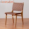 Ghế ăn Phong cách châu Âu Ghế Gỗ Cao Cấp Yên Ngựa Da Thanh Lịch Sân Thượng Bàn Ghế Ăn Văn Phòng Mềm Muebles Para El Hogar Nội Thất