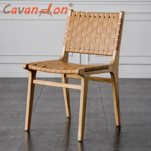 Ghế ăn Phong cách châu Âu Ghế Gỗ Cao Cấp Yên Ngựa Da Thanh Lịch Sân Thượng Bàn Ghế Ăn Văn Phòng Mềm Muebles Para El Hogar Nội Thất - Hình 2