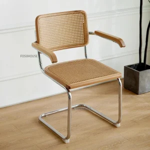 Ghế ăn Phong cách châu Âu Ghế Mây Sáng Tạo Tựa Lưng Gỗ Chắc Chắn Ghế Ăn Sắt Sang Trọng Giải Trí Ghế Bành Nhà Bàn Ăn Hiện Đại Ghế