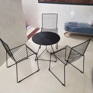 Ghế ăn Phong cách châu Âu Ghế Sắt Đơn Giản Ghế Ăn Cao Cấp Quán Trà Sữa Ngoài Trời Giải Trí Lưng Kim Loại Rỗng Ra Colin Ghế