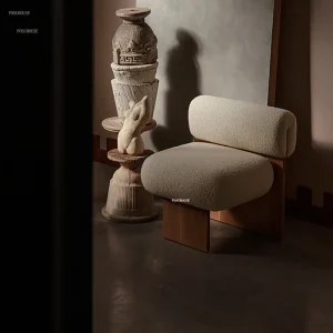 Ghế ăn Phong cách châu Âu Gỗ Chắc Chắn Ghế Ăn Cho Gia Đình Thịt Cừu Nhung Sofa Ghế Ăn Nhà Thiết Kế Giải Trí Sofa Lười Tựa Lưng Phòng Khách Ghế Bành - Hình 4