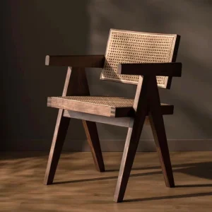 Ghế ăn Phong cách châu Âu Gỗ Mây Ghế Ăn Nhà Bếp Phòng Khách Ghế Bành Ghế Ăn Hiện Đại Công Thái Cadeira Nội Thất Gia Đình MR50DC - Hình 2