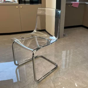 Ghế Ăn Phong cách châu Âu ng Suốt Lười Thiết Kế Phòng Chờ Ghế Ăn Thoải Mái Acrylic Sillas Nội Thất Nhà Bếp - Hình 3