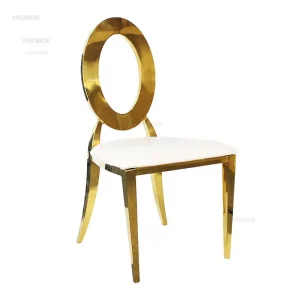 Ghế ăn Phong cách châu Âu Nội Thất Gia Đình Sang Trọng Ghế Ăn Inox Tiệc Cưới Ghế Phòng Ăn Đơn Giản Hiện Đại Tròn Ghế Tựa Lưng - Hình 4