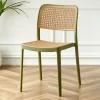 Ghế ăn Phong cách châu Âu Nội Thất Mây Dệt Tựa Lưng Nhựa Bàn Ăn Ghế Simplemodern Giải Trí Cho gia đình Sử Dụng Phòng Khách