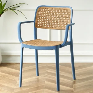 Ghế ăn Phong cách châu Âu Nội Thất Mây Dệt Tựa Lưng Nhựa Bàn Ăn Ghế Simplemodern Giải Trí Cho gia đình Sử Dụng Phòng Khách - Hình 4