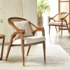 Ghế ăn Phong cách châu Âu Re Ghế Ăn Nội Thất Gia Đình Gỗ Chắc Chắn Mây Ghế Giải Trí Cafe Nhà Hàng Ghế Bành Thiết Kế Ghế Sofa Đơn
