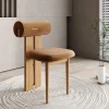 Ghế ăn Phong cách châu Âu Thịt Cừu Nhung Ghế Ăn Phòng Ngủ Tủ Áo Ghế Thiết Kế Sáng Tạo Tựa Lưng Gỗ Chắc Chắn Ghế Ăn Nội Thất Phòng Ăn