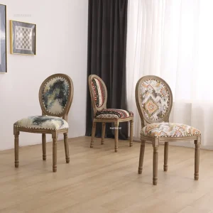 Ghế ăn Phong cách dân tộc Sáng tạo Ghế ăn gỗ nguyên khối Mỹ tùy chỉnh Ghế bành cổ điển Nội thất phòng ăn Khách sạn B&B Ghế ăn Y - Hình 2