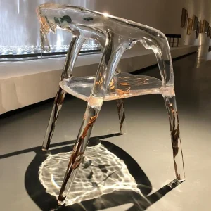 Ghế Ăn Phong Cách Phong cách châu Âu Di Động Sang Trọng Màu Trắng ng Suốt Ghế Thoải Mái Phòng Ăn Chaise Ẩm Thực Nội Thất Gia Đình - Hình 2