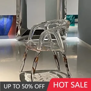 Ghế Ăn Phong Cách Phong cách châu Âu Di Động Sang Trọng Màu Trắng ng Suốt Ghế Thoải Mái Phòng Ăn Chaise Ẩm Thực Nội Thất Gia Đình