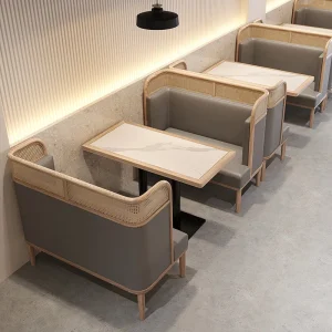 Ghế ăn Qa124 Gỗ Cứng Tùy Chỉnh Thẻ Ghế Sofa Tự Phục Vụ Lẩu Đồ Nướng Cửa Hàng Bàn Ghế Trà Sữa Cửa Hàng Dịch Vụ Ăn Uống Com - Hình 2