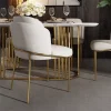 Ghế ăn Sang Trọng Đẹp Ghế Ăn Phong cách châu Âu Hợp Thời Trang Giả Da Trắng Ghế Ăn Vàng Châu Âu Sillas De Comedor Nội Thất Nhà Bếp