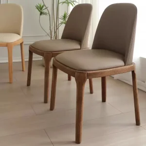Ghế Ăn Sang Trọng Hiện Đại Nhà Bếp Gỗ Phong cách châu Âu Ghế Ăn Da Giả Châu Âu Nhà Chaises Salle Manger Nội Thất