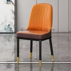 Ghế ăn Sắt Ghế Ăn Văn Phòng Cam Khách Sạn Nhà Bếp Phòng Khách Hiện Đại Ghế Giả Da Tân La Comedor Nội Thất Gia Đình A2