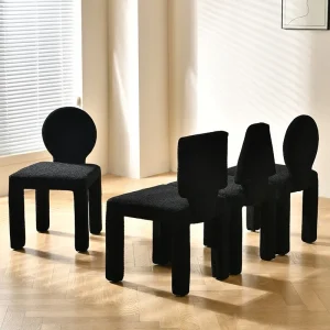 Ghế ăn Scandinavian Sáng Tạo Teddy Ghế Ăn Nhung Cho Gia Đình Sử Dụng Hiện Đại Phong Cách Tựa Lưng Ghế Trang Điểm Hiện Đại Đơn Giản - Hình 2