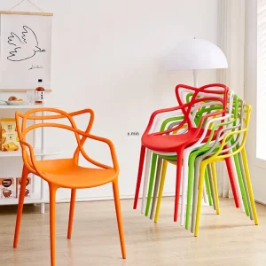 Ghế ăn Tai Mèo Ghế Nhựa Xếp Chồng Lên Nhau Cây Nho Đơn Giản Rỗng Tựa Lưng Tay Chờ Xếp Hàng Nội Thất Ghế Ăn - Hình 2