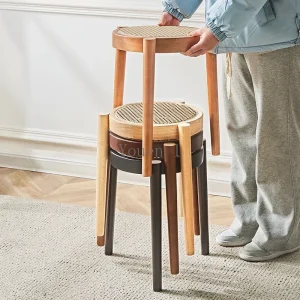 Ghế ăn Thiết Kế Sân Vườn Ngoài Trời Ghế Ăn Gỗ Phong cách châu Âu Văn Phòng Cà Phê Bàn Mây Ghế Ăn Bãi Biển Stoelen Nội Thất Nhà Bếp DX50CY