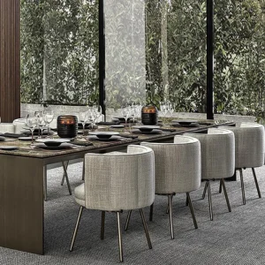 Ghế ăn Thoải mái Ghế Ăn Sang Trọng Hiện Đại Tựa Lưng Ghế Bọc Ghế Trang Điểm Xoay Tay Tân La Bàn Ăn Nội Thất - Hình 4