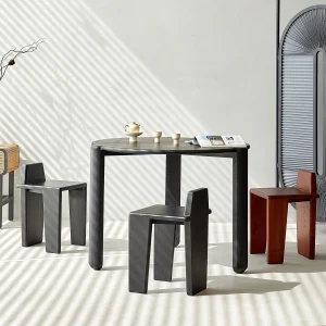 Ghế ăn Thời Trung Cổ Gỗ Chắc Chắn Ghế Ăn Phân Gỗ Chắc Chắn Wabi-Sabi Nhà Thiết Kế Bên Bàn Phân Nhà Trang Trí Nghệ Thuật Nội Thất Cổ Điển - Hình 2