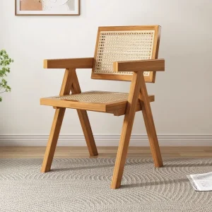 Ghế ăn Tiệc Nhật Bản Ghế Ăn Bằng Gỗ Đám Cưới Ngoài Trời Mây Bếp Ghế Ăn Phong cách châu Âu Phòng Khách Cadeiras Nội Thất YN50DC - Hình 4