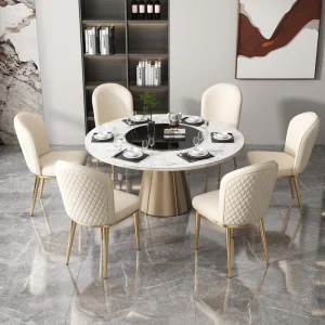 Ghế ăn Vàng Trắng Thiết Kế Phòng Khách Ghế Ăn Móng Tay Đảng Bàn Phong cách châu Âu Ghế Phòng Ăn Cắm Trại Da Stoel Sân Thượng Đồ Nội Thất - Hình 4