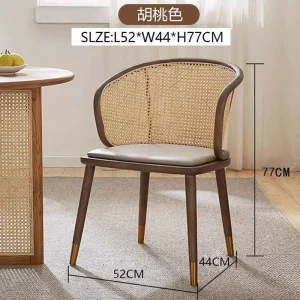Ghế ăn Vintage Rotin Ghế Ăn Mây Gỗ Khách sạn Phong cách châu Âu Thỉnh thoảng Thiết kế Ghế Hiện đại Thư giãn Chaises Salle Manger Nội Thất Nhà Bếp - Hình 4