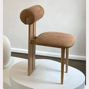 Ghế ăn Wabi-sabi Gỗ Chắc Chắn Vải Ghế Ăn Đơn Giản Tủ Áo Ghế Sang Trọng Phong cách châu Âu Hiện Đại Thời Trung Cổ Trang Điểm - Hình 3