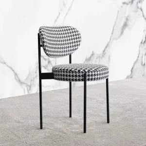 Ghế ăn xếp chồng màu xanh lá cây Chân kim loại màu đen Căn hộ Ghế ăn Italy Thời trang Dinette Phòng ngủ Cadeira Nội thất gia đình - Hình 2