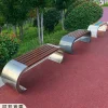 Ghế băng công viên inox, ghế dài ngoài trời, ghế gỗ nhựa chống ăn mòn, ghế dài cộng đồng ban công nghỉ ngơi tại trung tâm mua sắm