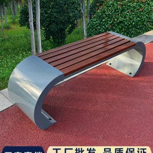 Ghế băng công viên inox, ghế dài ngoài trời, ghế gỗ nhựa chống ăn mòn, ghế dài cộng đồng ban công nghỉ ngơi tại trung tâm mua sắm - Hình 3