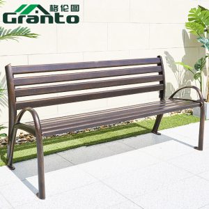 Ghế băng dự bị giải trí ngoài trời nhôm đúc sợi carbon Ghế công viên sắt rèn nhựa dải gỗ Ghế cộng đồng đường phố sân ngoài trời Ghế - Hình 2
